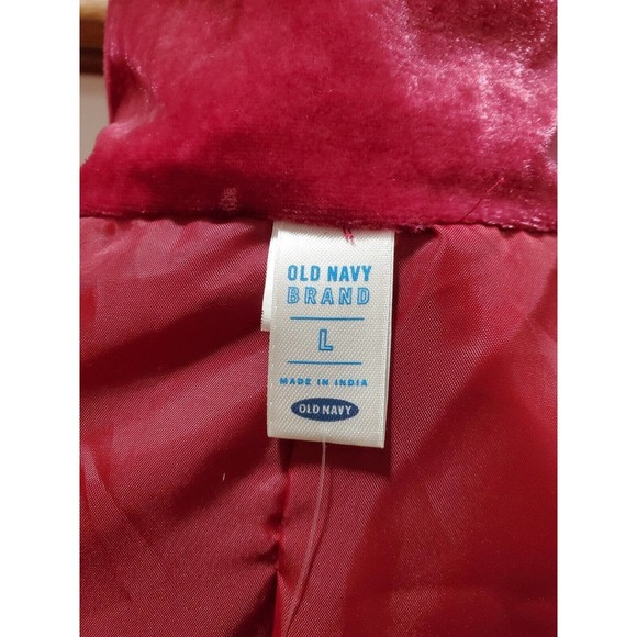 Old Navy Women Solid Red Viscose Short Sleeve Buttons Front Casual Jacket Size L - Picture 9 of 10